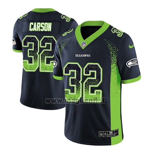 Maglia NFL Limited Seattle Seahawks Chris Carson Blu 2018 Rush Drift Fashion